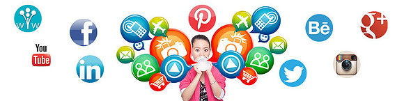 banner social media icons